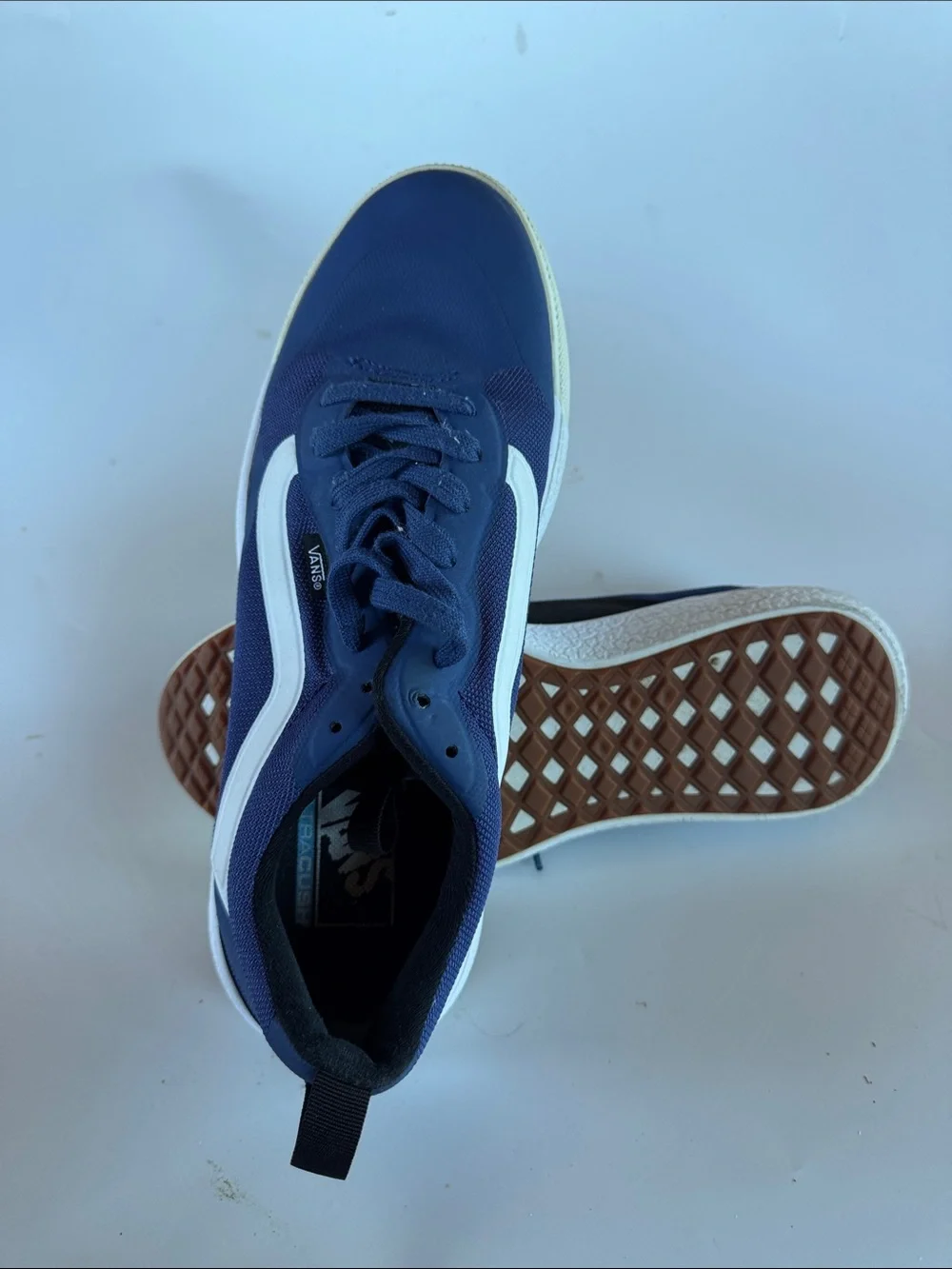 Vans Navy Blue and White Low-Top Sneakers